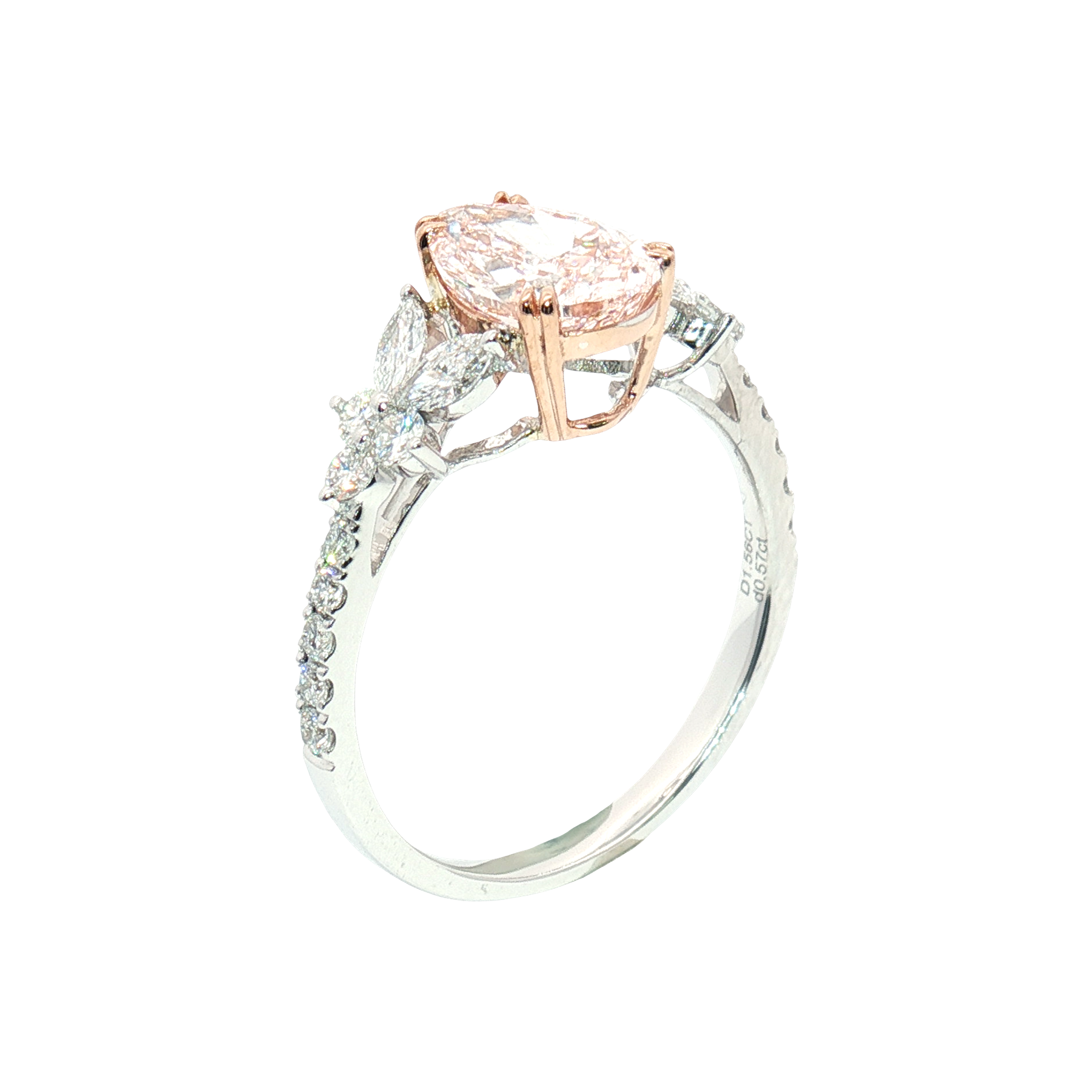 LGT0221 - [Seulement la monture] Bague de fiançailles en diamant en grappe florale forme poire