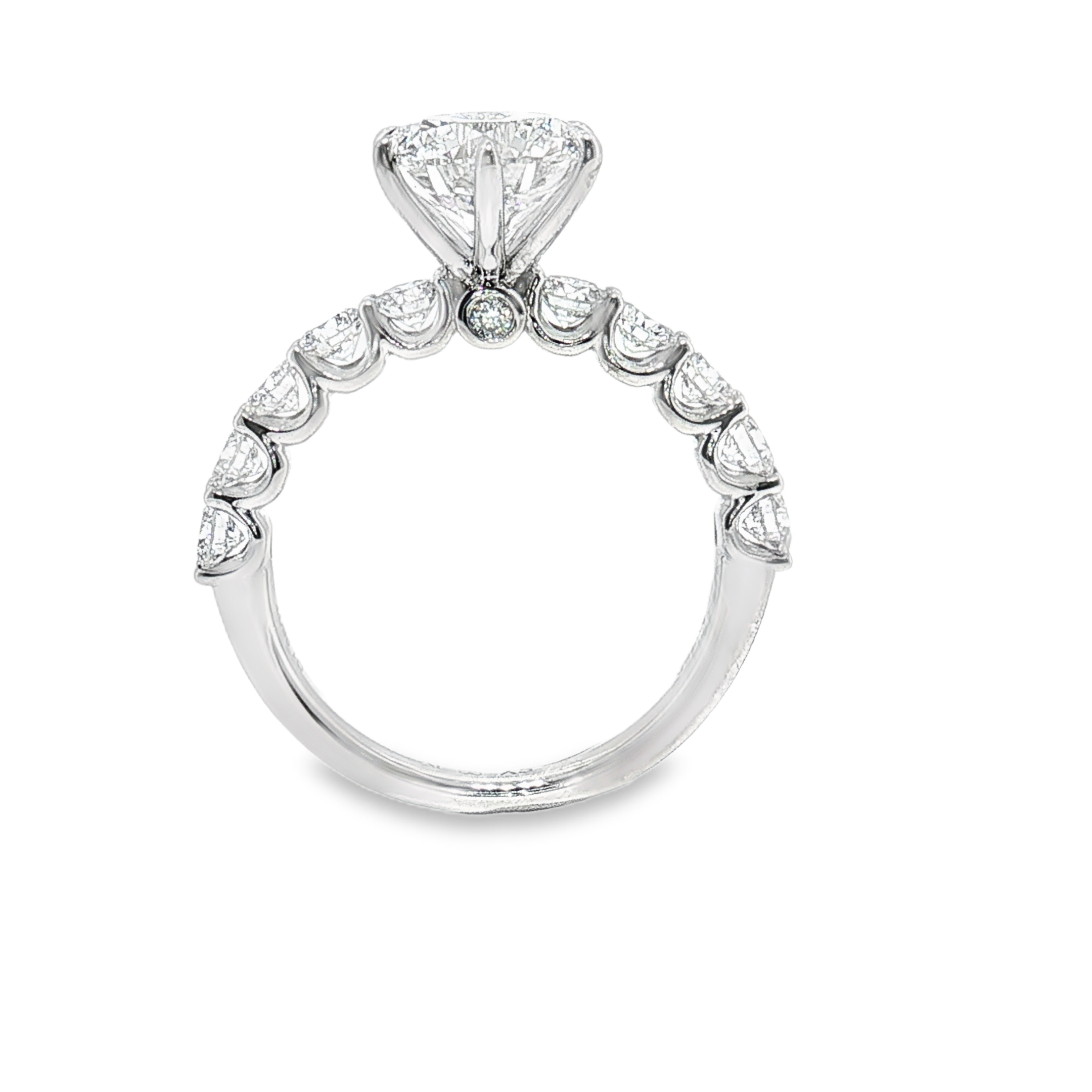 LGT0906 - [Setting Only] Six-Prong Diamond Sidestone Engagement Ring