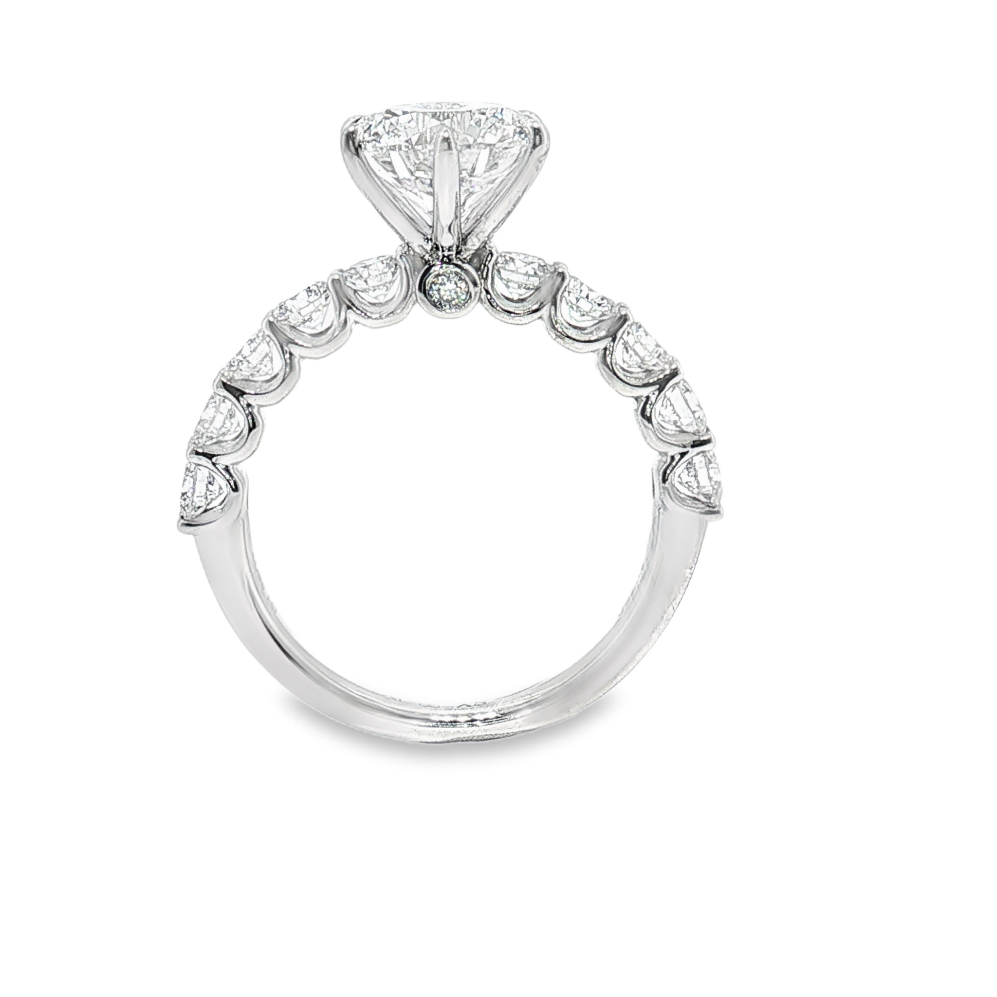 LGT0906 - [Setting Only] Six-Prong Diamond Sidestone Engagement Ring