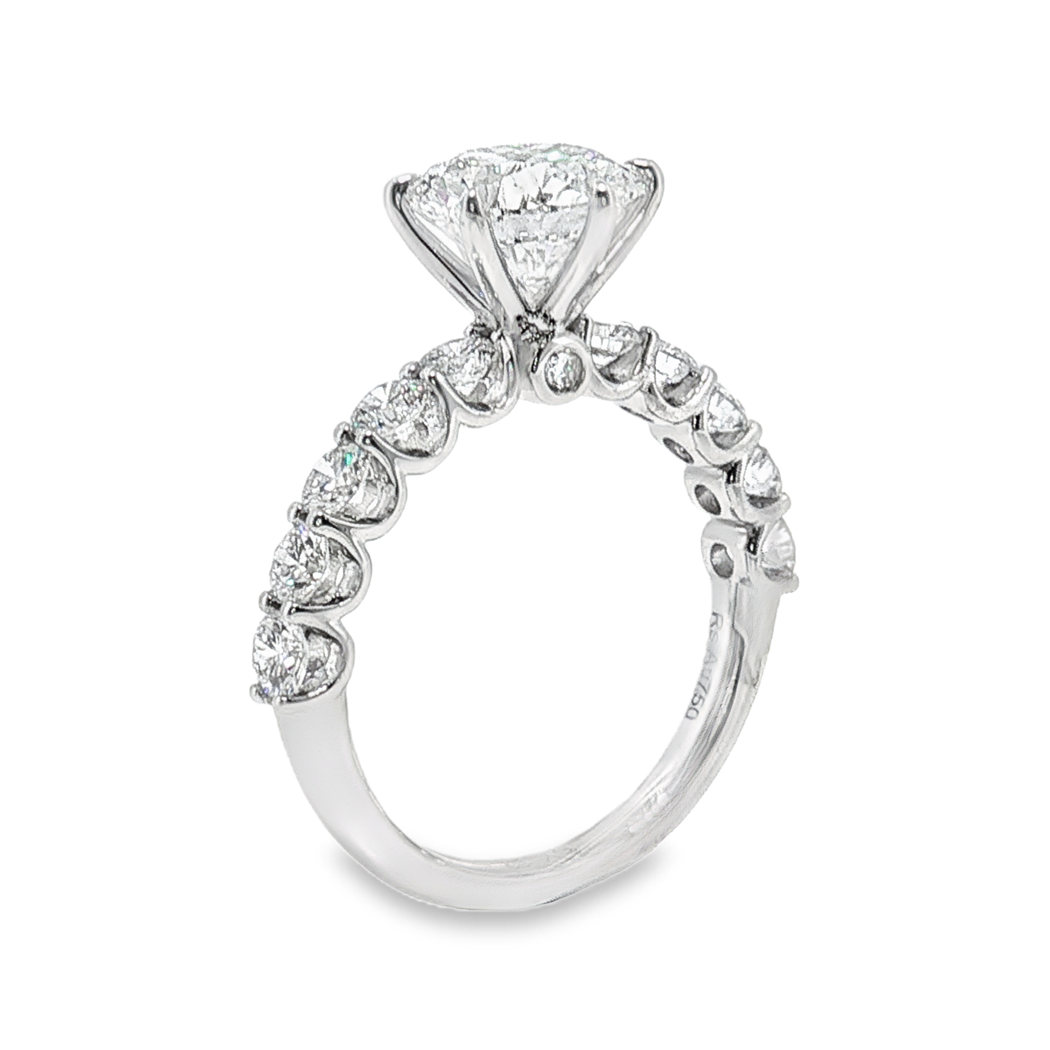 LGT0906 - [Setting Only] Six-Prong Diamond Sidestone Engagement Ring