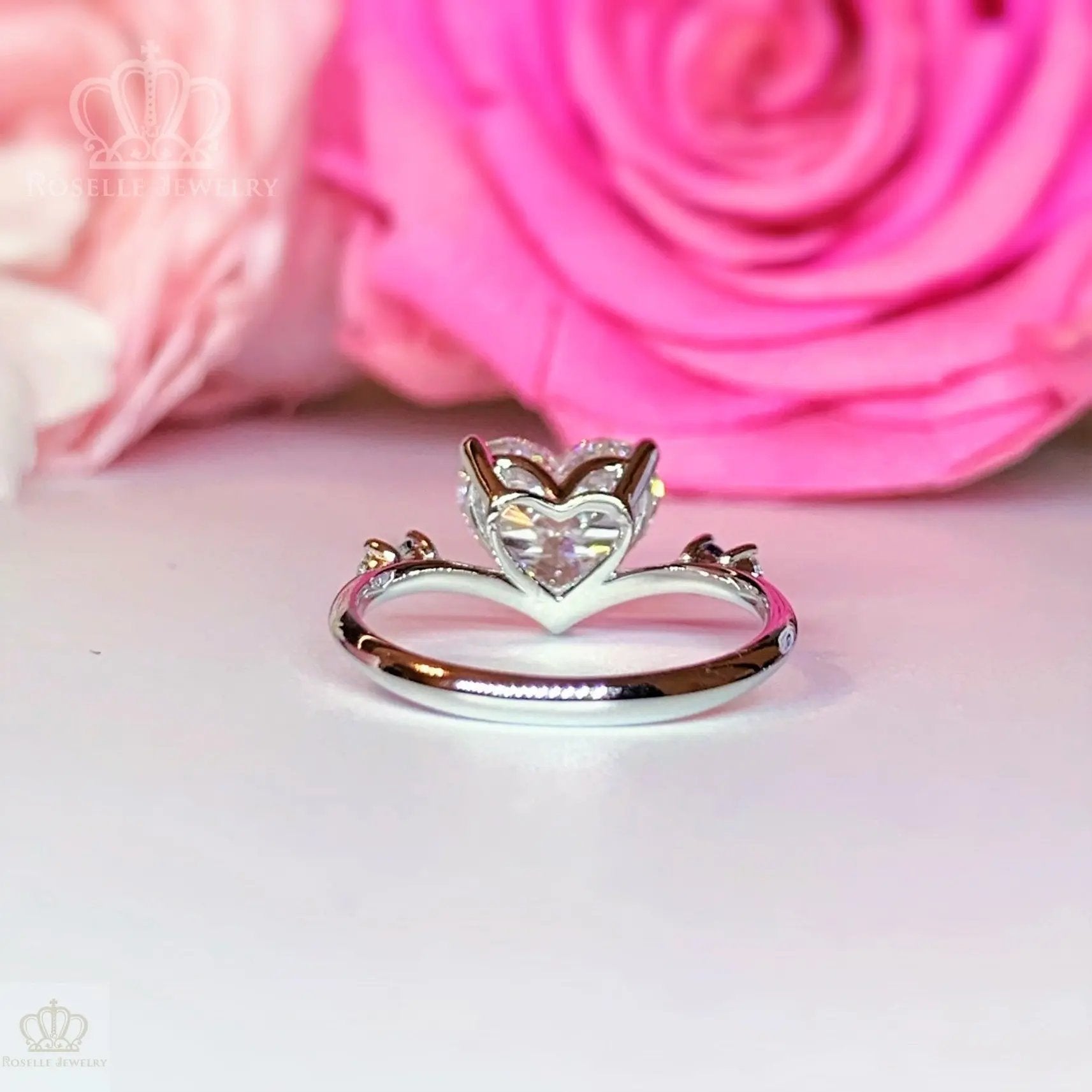 EC301 - [Setting Only] Custom Order Diamond With Sapphire Side Stone Engagement Ring CHARLISA™