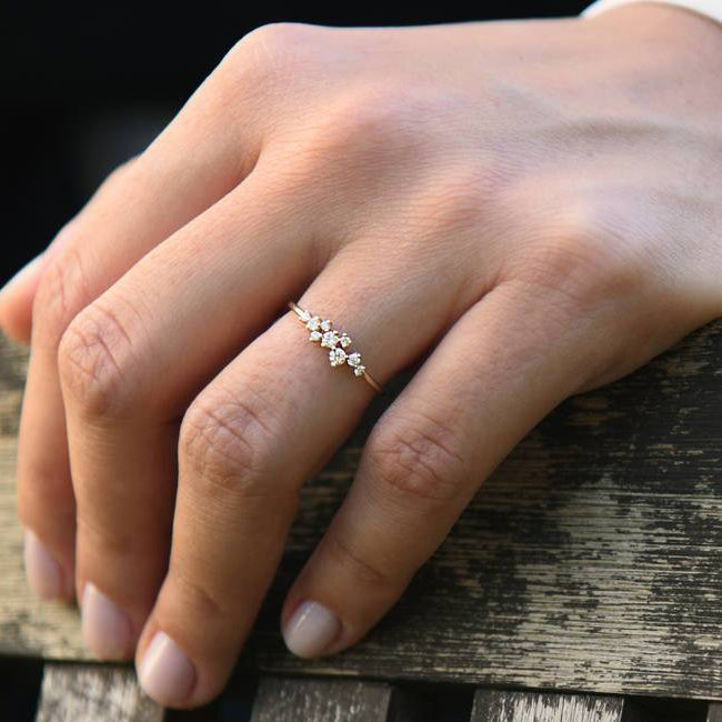 OBFJ1625 - 14k Gold Diamond Cluster Ring 7