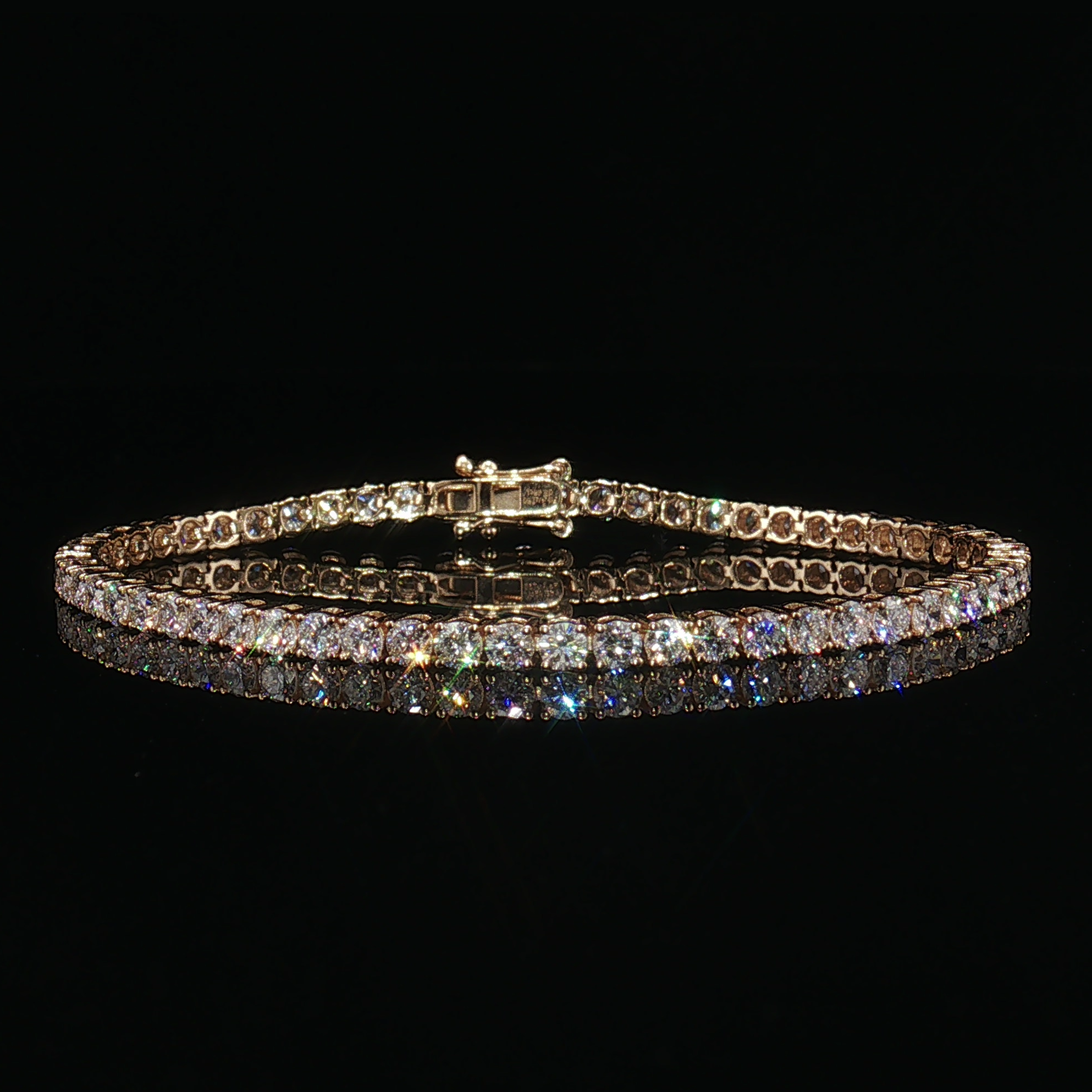 LB003 - Pulsera de diamante cultivado en laboratorio de 3.40 CTW con cuatro garras