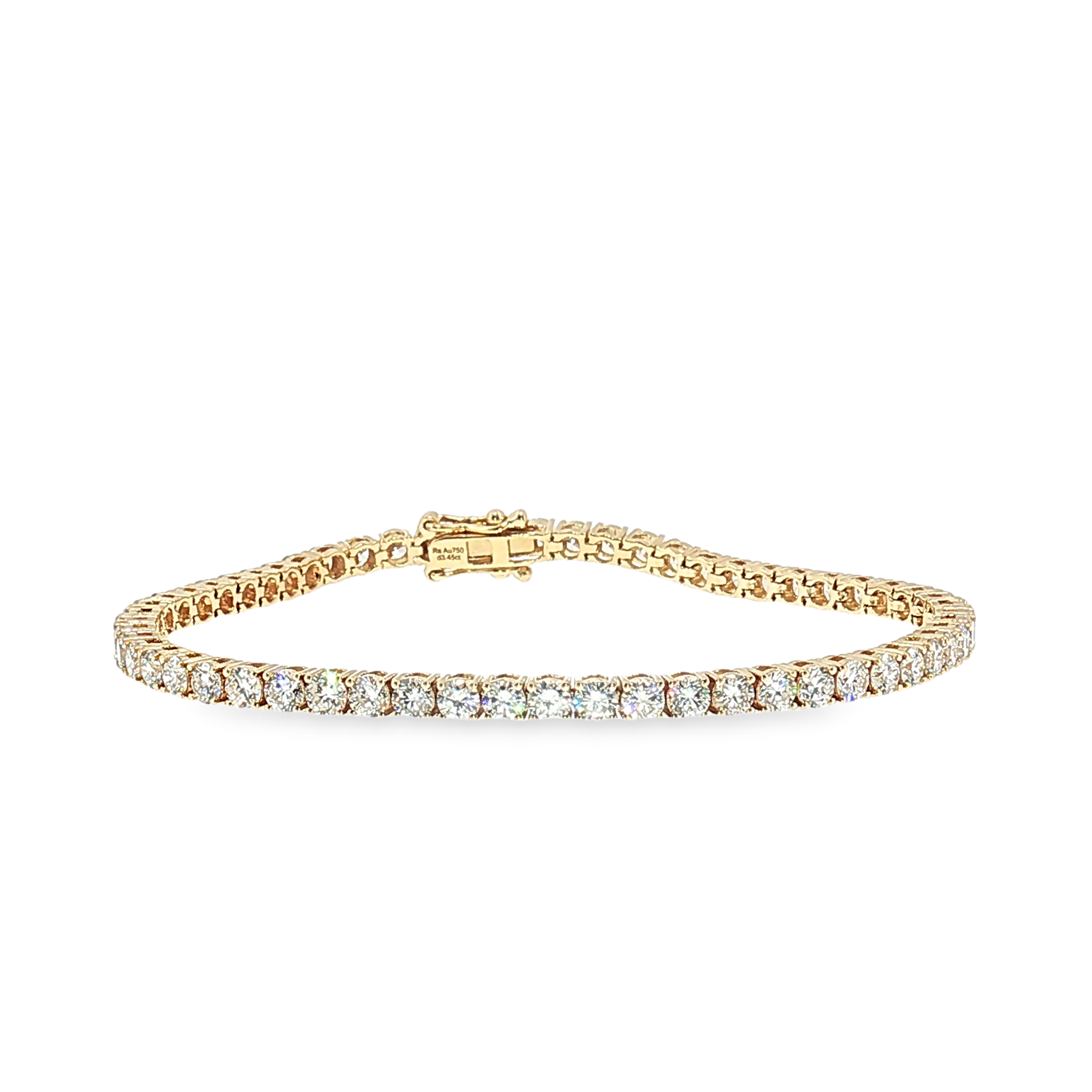 LB003 - Pulsera de diamante cultivado en laboratorio de 3.40 CTW con cuatro garras