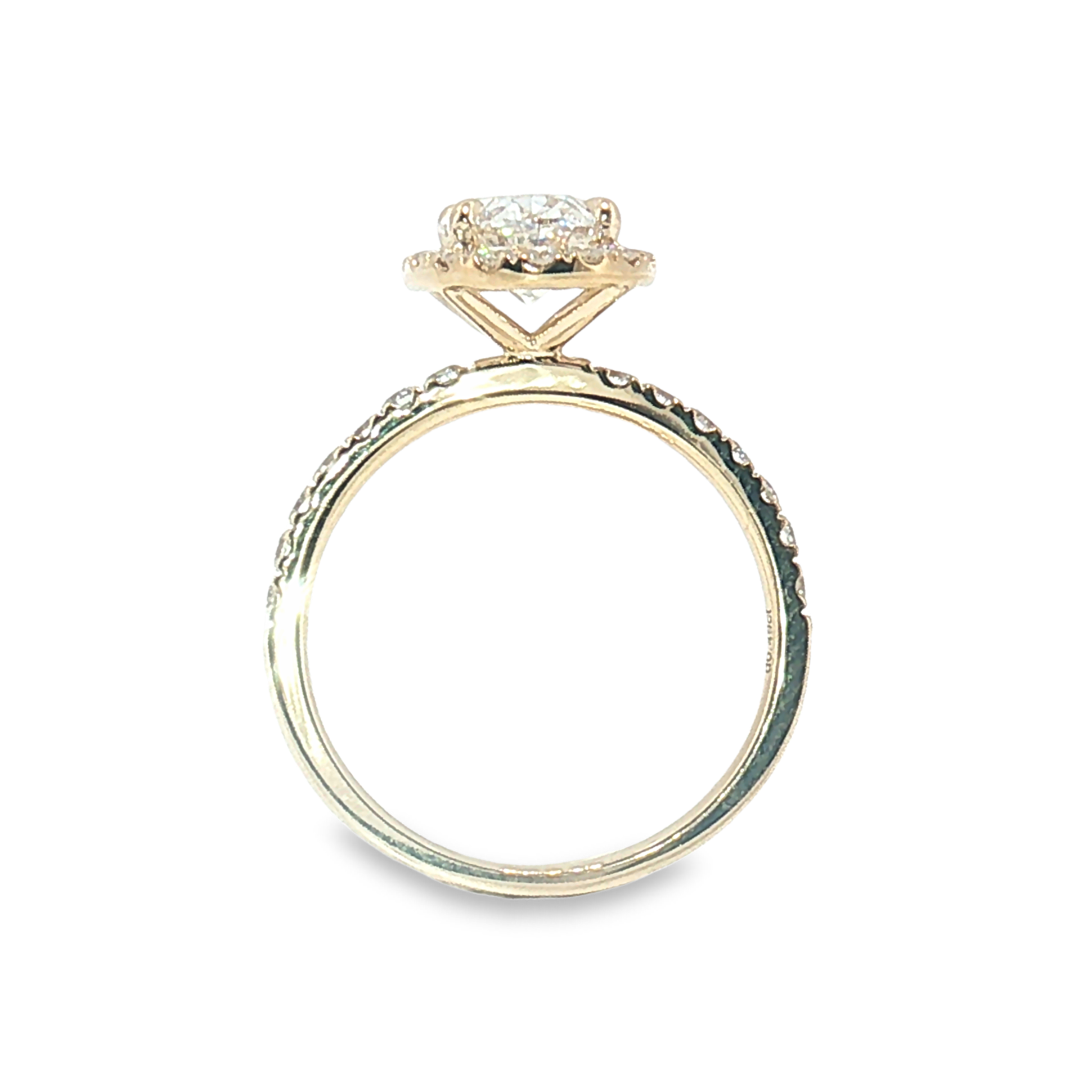 LGR021 - [Setting Only] Oval Cut Halo Engagement Ring with Side Stones