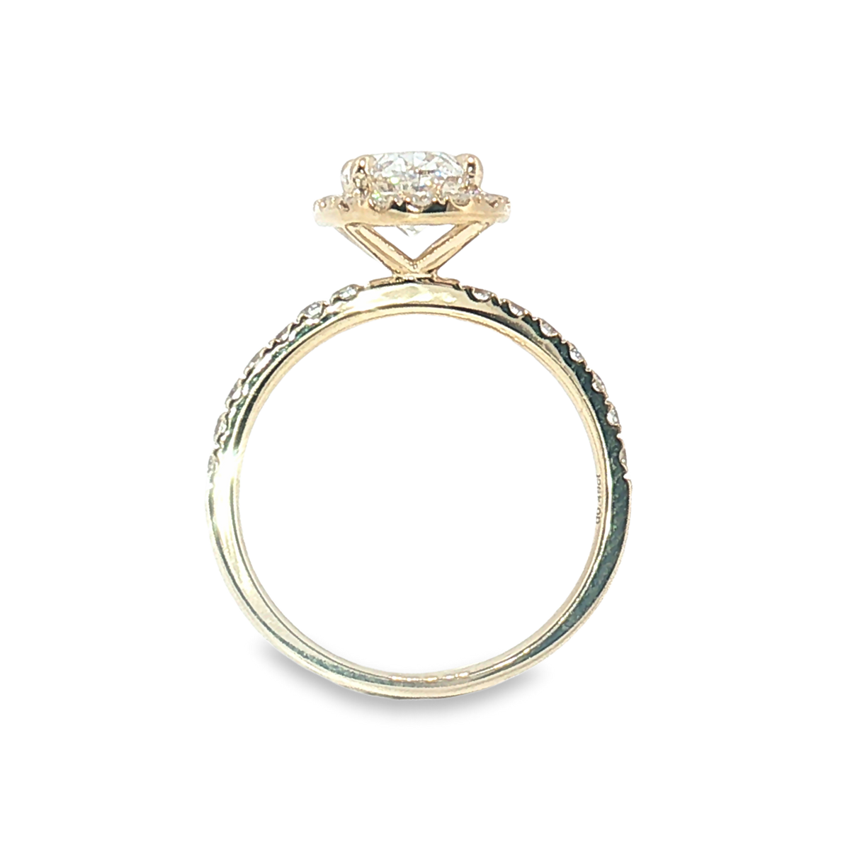 LGR021 - [Setting Only] Oval Cut Halo Engagement Ring with Side Stones