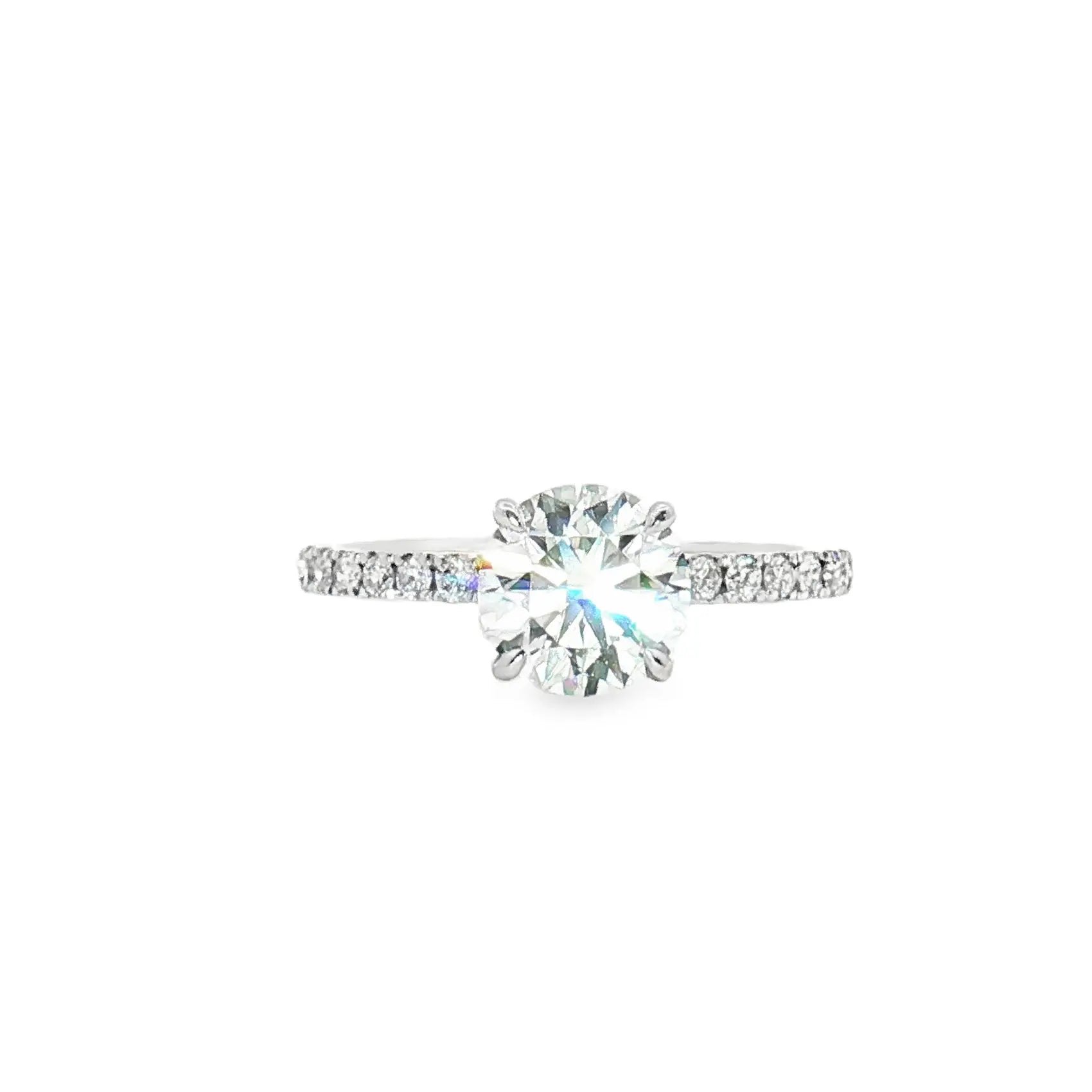LGR050 - [Setting Only] Four Prong With Side Stone Diamond Engagement Ring CHARLISA™