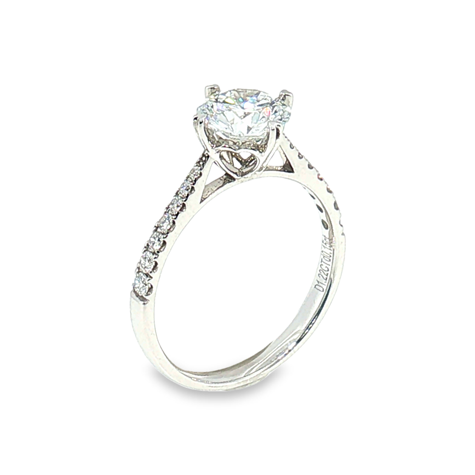 LGR089 - [Setting Only] Four Prong Side Stone Diamond Engagement Ring