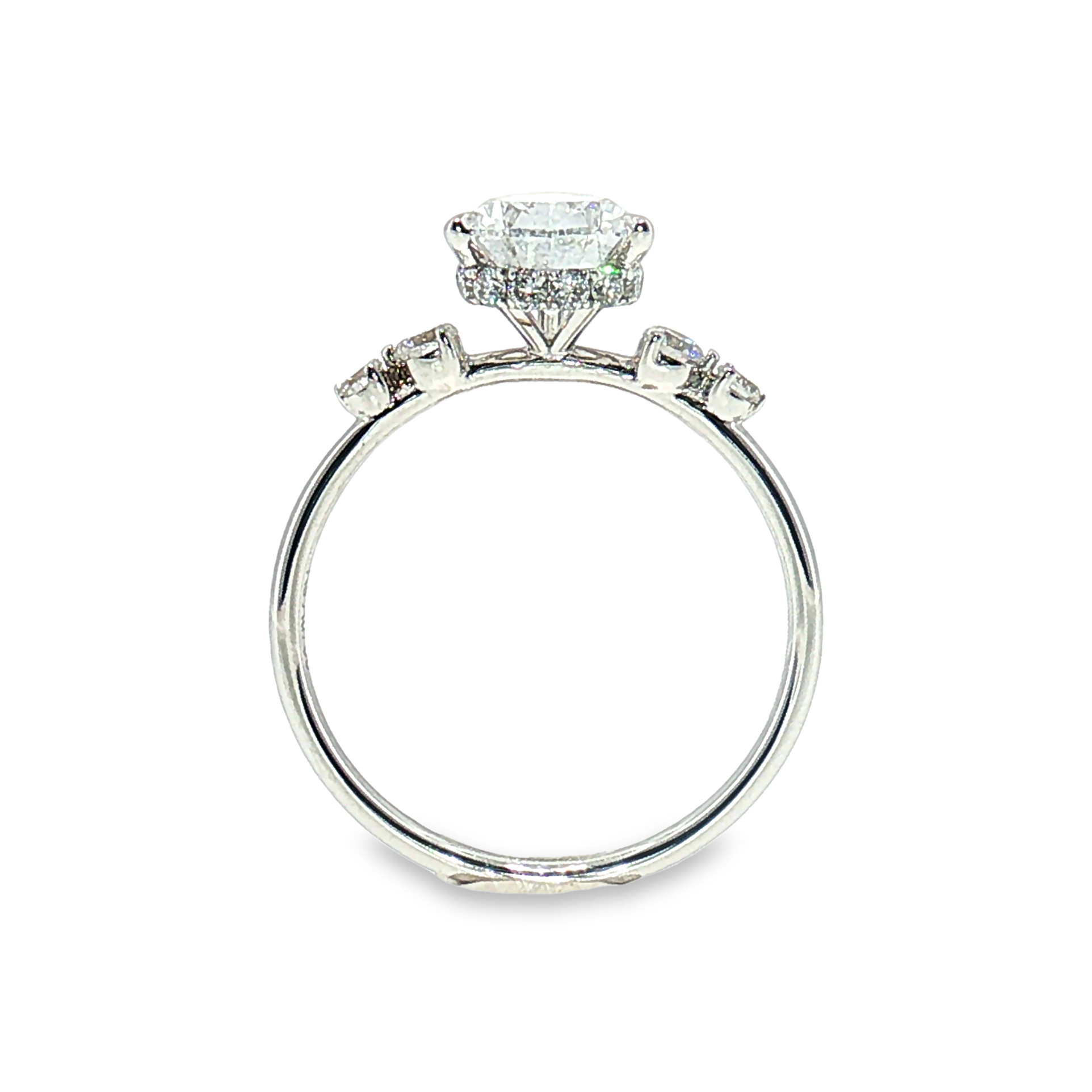 LGT0239 - [Solo Castone] Anello di Fidanzamento con Pietra Laterale a Taglio Pera Ispirato al Vintage