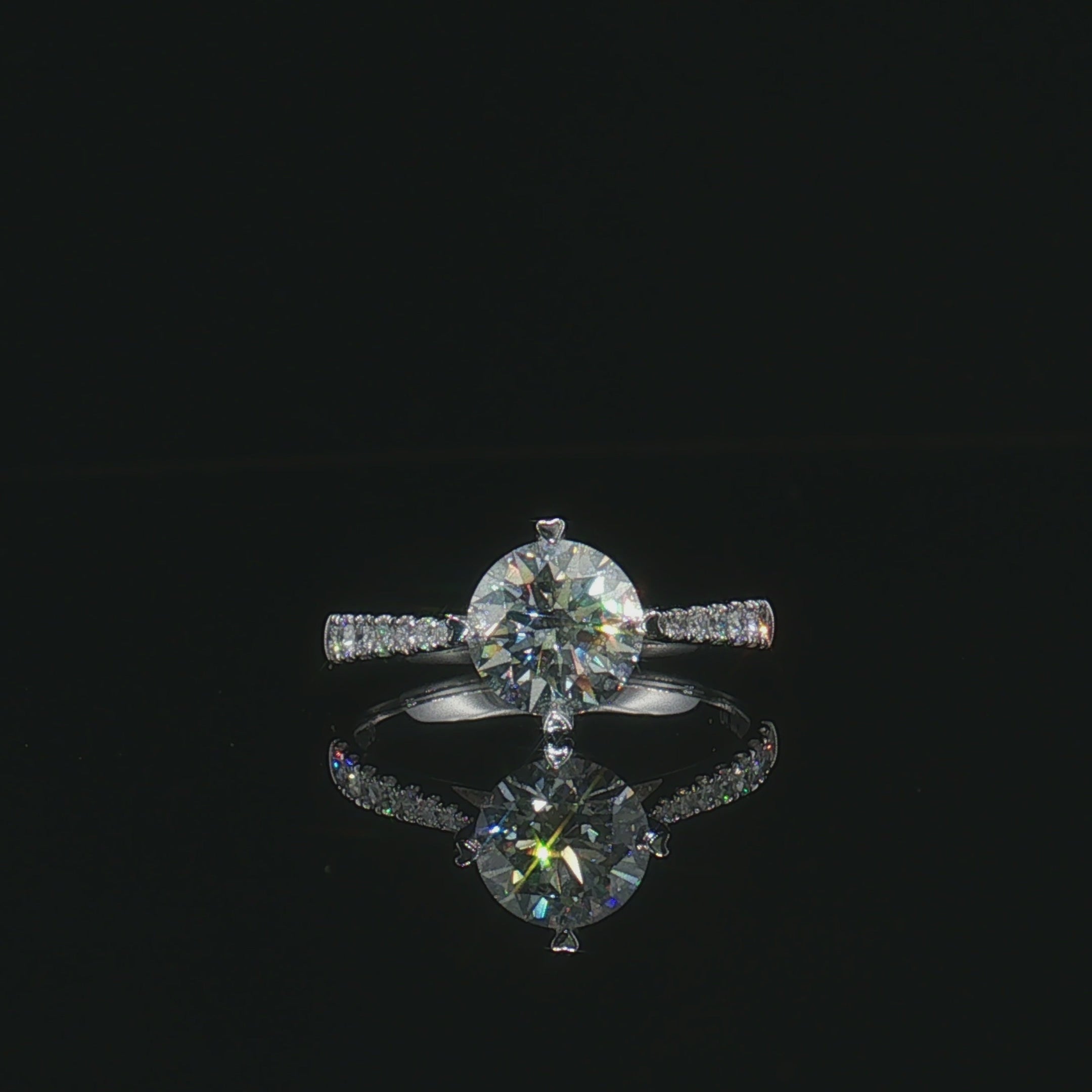 LGR089 - [Setting Only] Four Prong Side Stone Diamond Engagement Ring