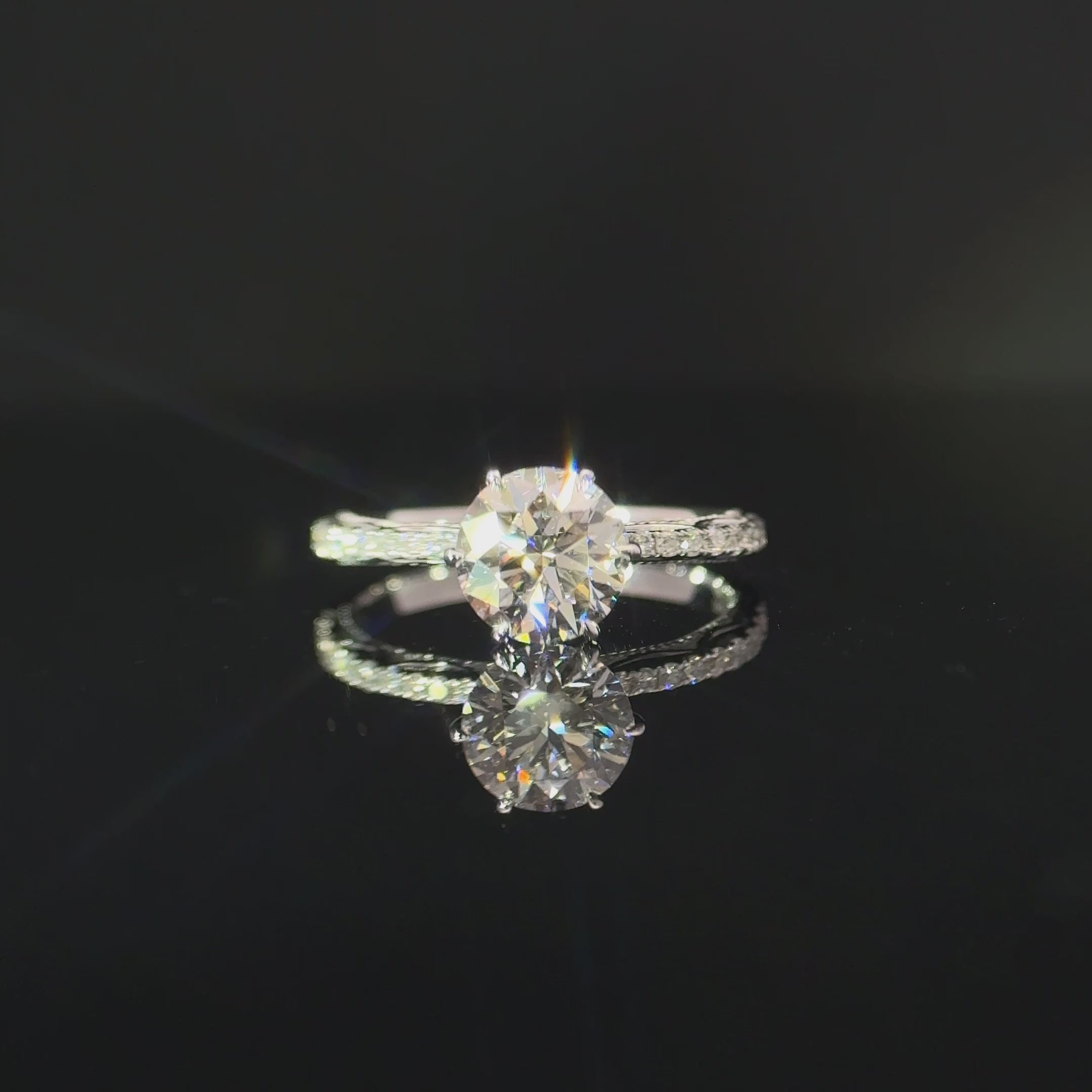 LGV210 - [Только戒托] Винтажное обручальное кольцо с четырьмя боковыми камнями на четырех когтях