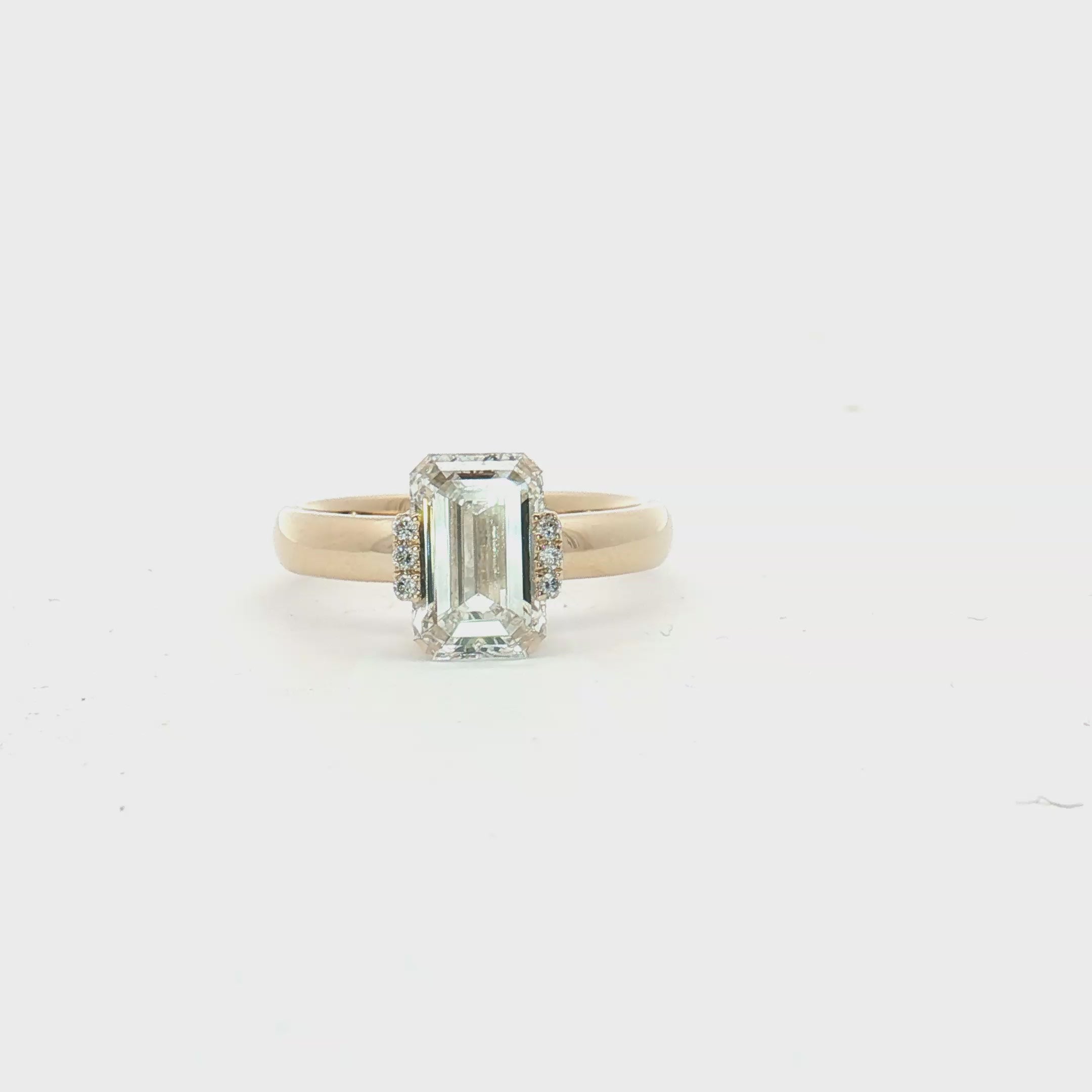 LGT1436 - [Setting Only] Emerald Cut Side Stone Engagement Ring