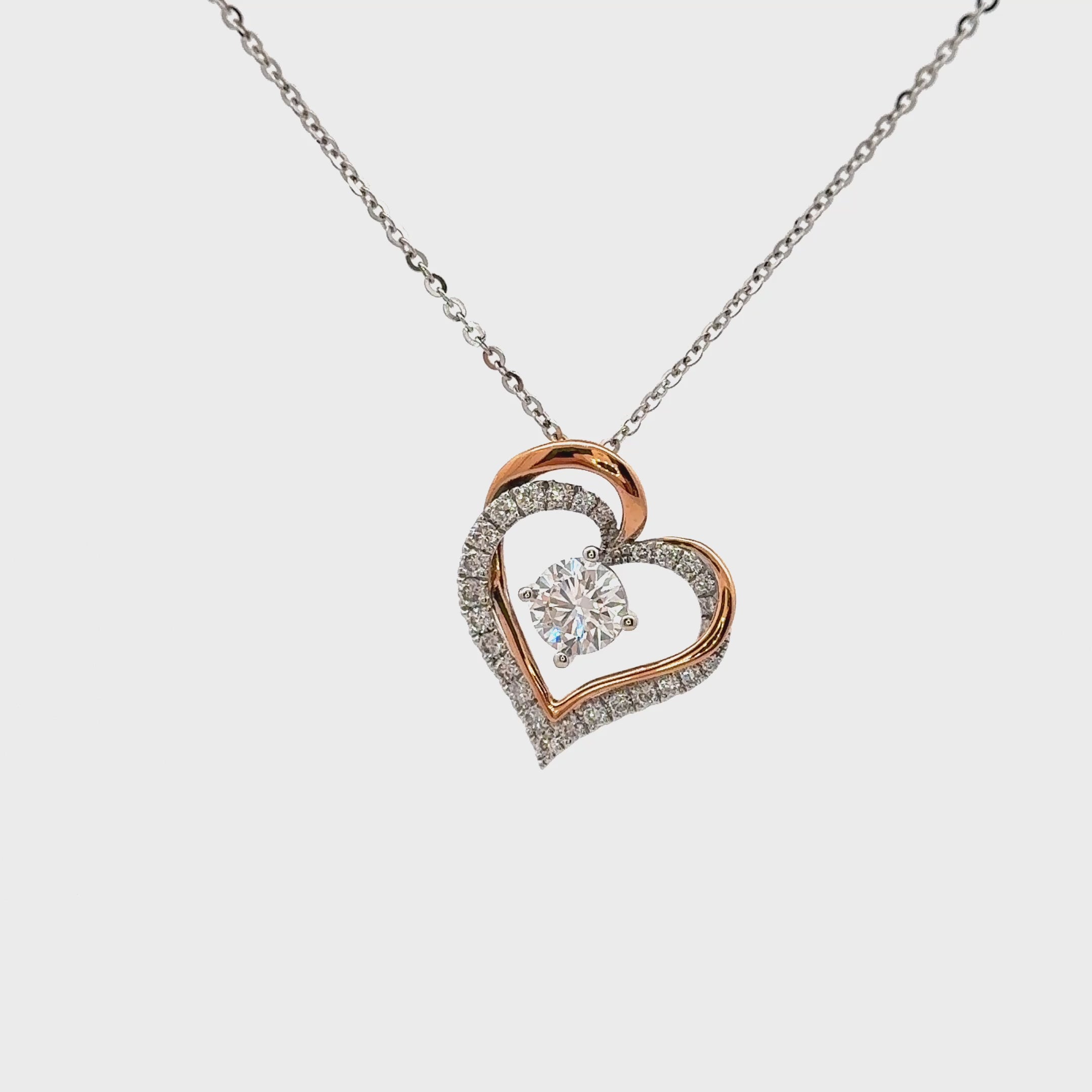 vorrätig 0.58 ct Herzform mit Seitstein Anhänger - LC52