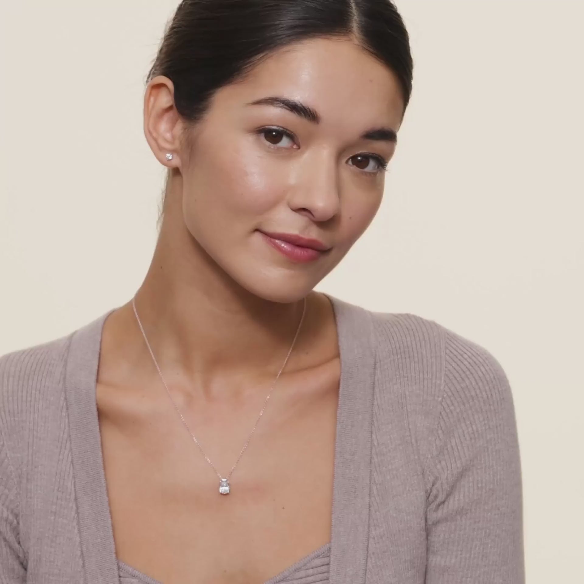 LC55 - [Setting Only] Floating Four Prong Solitaire Pendant