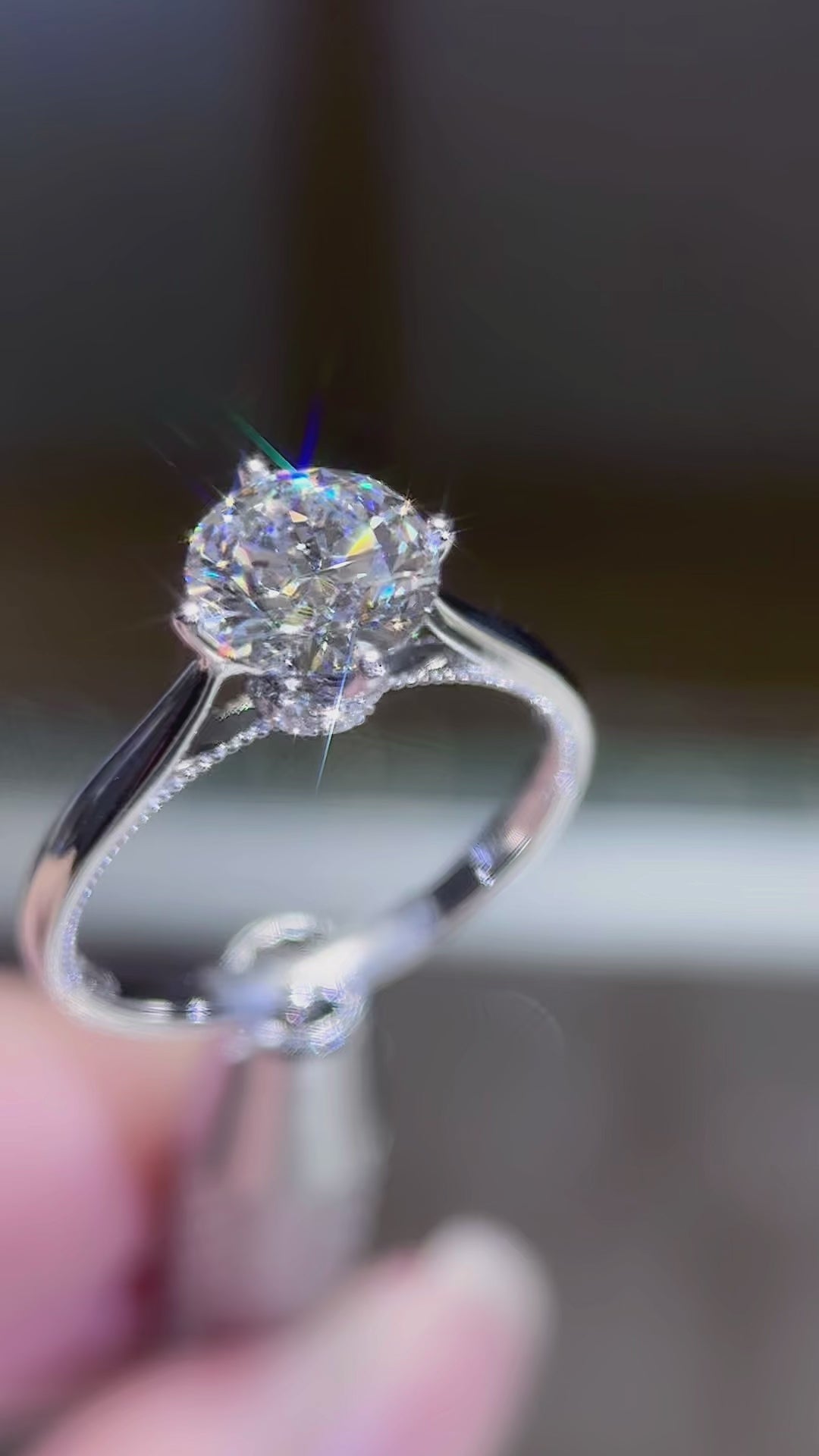 LGN1031 - [केवल戒托] चार प्रोंग सोलिटेयर बीड एज सगाई की अंगूठी