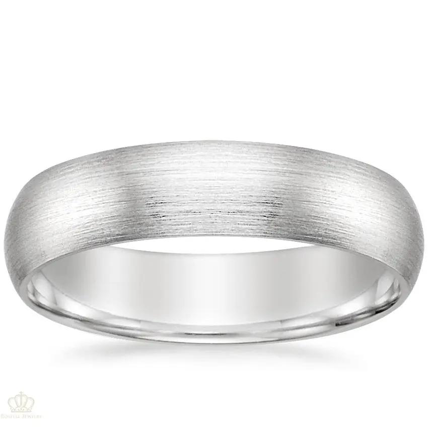 5mm Men's Matte Comfort Fit Wedding Ring - NM34 - Roselle Jewelry