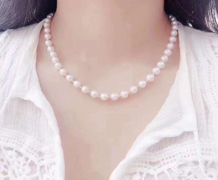 18K Gold Freshwater Pearls Necklaces - TS018 - Roselle Jewelry