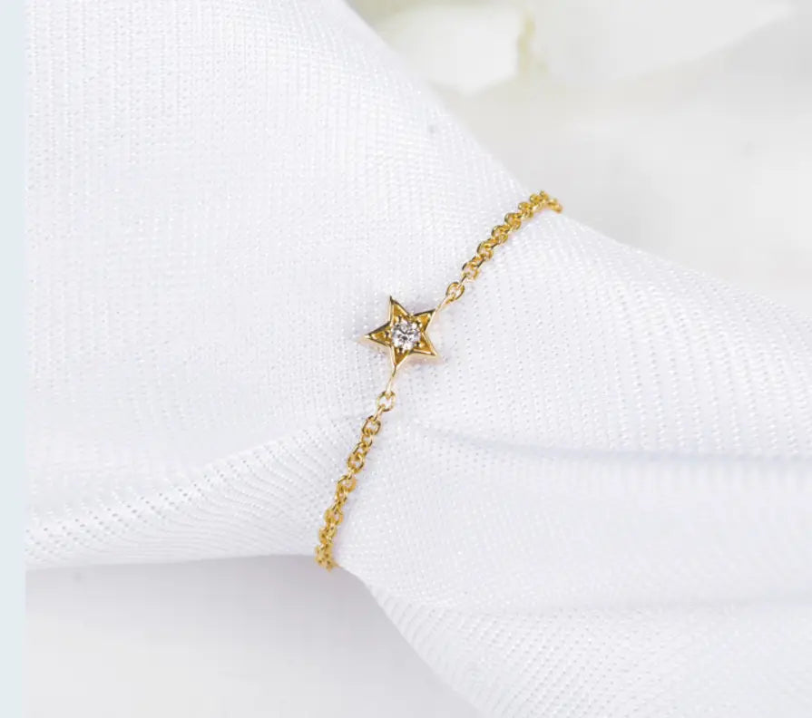 18K Light Luxury Star Chain Rings - LR7 - Roselle Jewelry