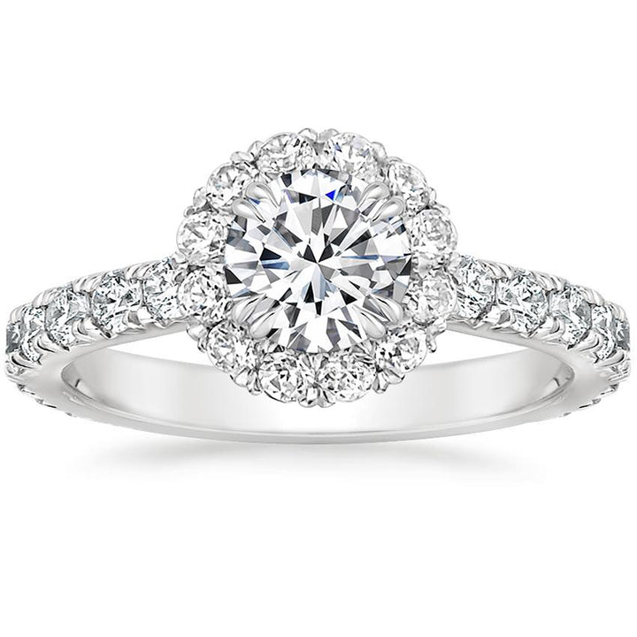 Luxe Sienna Halo Diamond Engagement Ring [Setting Only] - EC100 - Roselle Jewelry