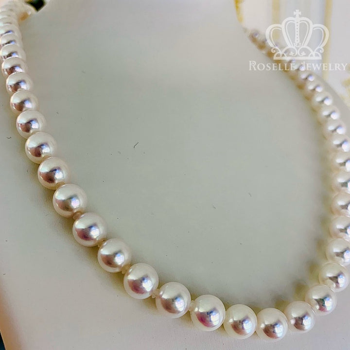 Tsukihana™ Premium Akoya Pearl Necklace 14K White Gold Clasp - AKP002 - Roselle Jewelry