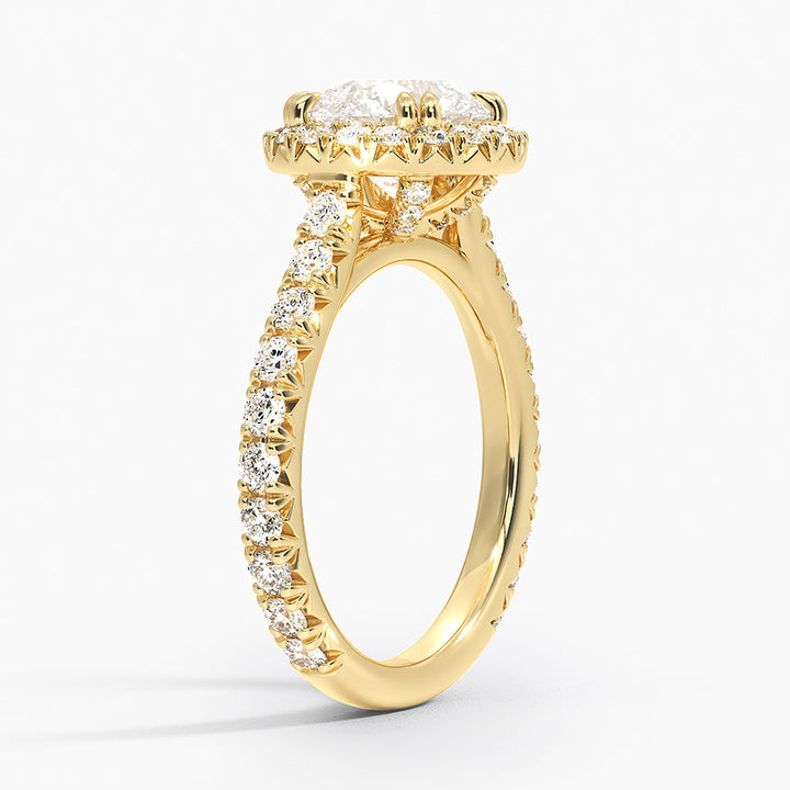 Luxe Sienna Halo Diamond Engagement Ring [Setting Only] - EC100 - Roselle Jewelry