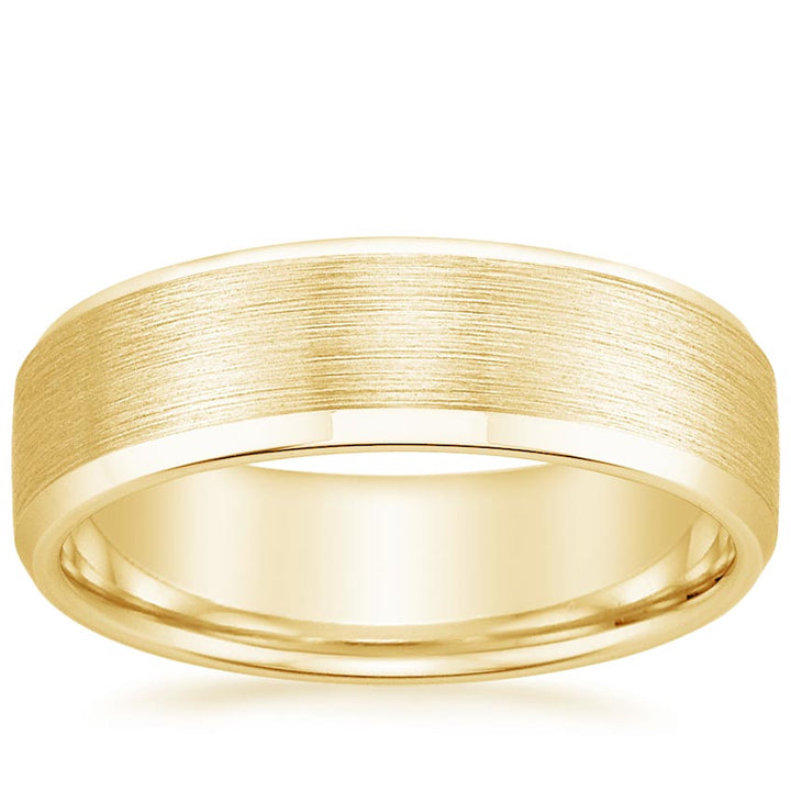 6.5mm Men's Beveled Edge Matte Wedding Ring - NM31 - Roselle Jewelry