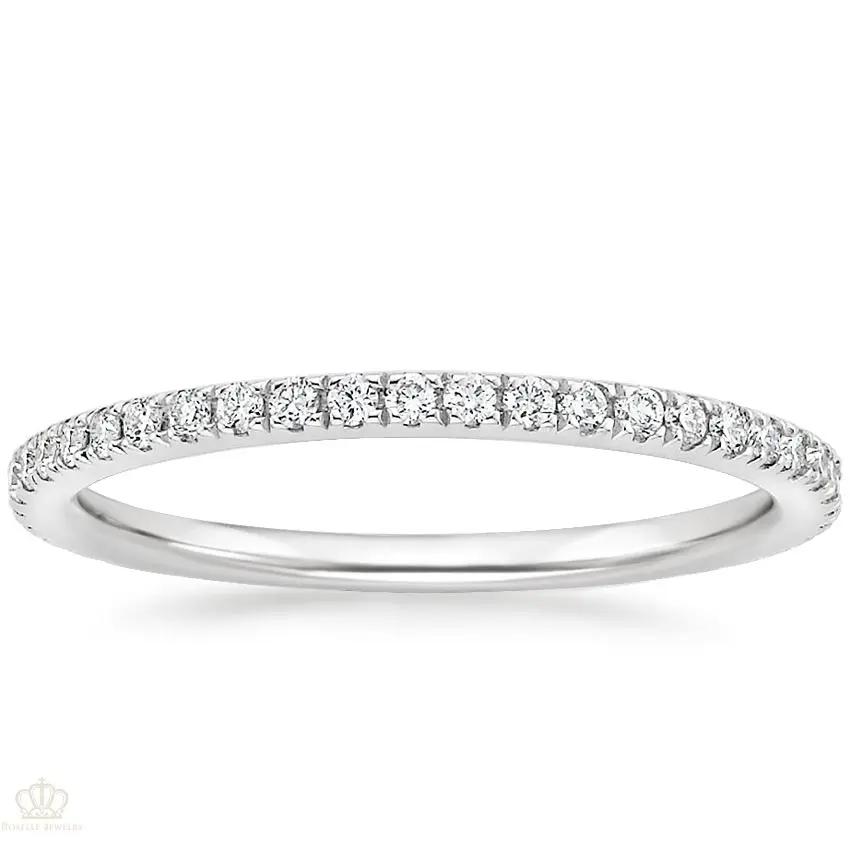 0.25ctw Luxe Ballad Pave Half Eternity Diamond Wedding Band Ring - LR24 - Roselle Jewelry