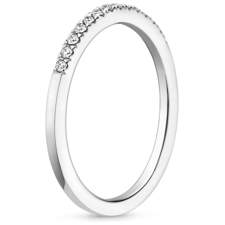 0.10ctw Petite Ballad Pave Half Eternity Diamond Wedding Band Ring - LR22 - Roselle Jewelry