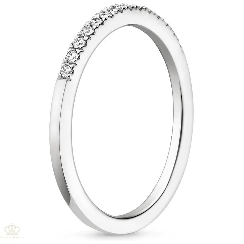 0.10ctw Petite Ballad Pave Half Eternity Diamond Wedding Band Ring - LR22 - Roselle Jewelry