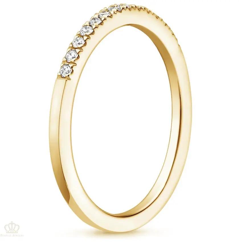 0.10ctw Petite Ballad Pave Half Eternity Diamond Wedding Band Ring - LR22 - Roselle Jewelry