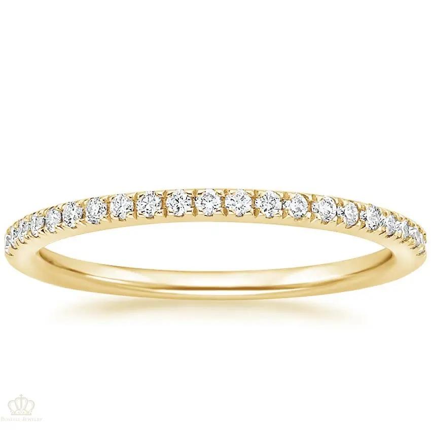 0.16ctw Petite Ballad Pave Half Eternity Diamond Wedding Band Ring - LR23 - Roselle Jewelry