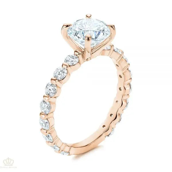 Four Claw Prong Classic Diamond Engagement Ring [Setting Only] - EC049 - Roselle Jewelry