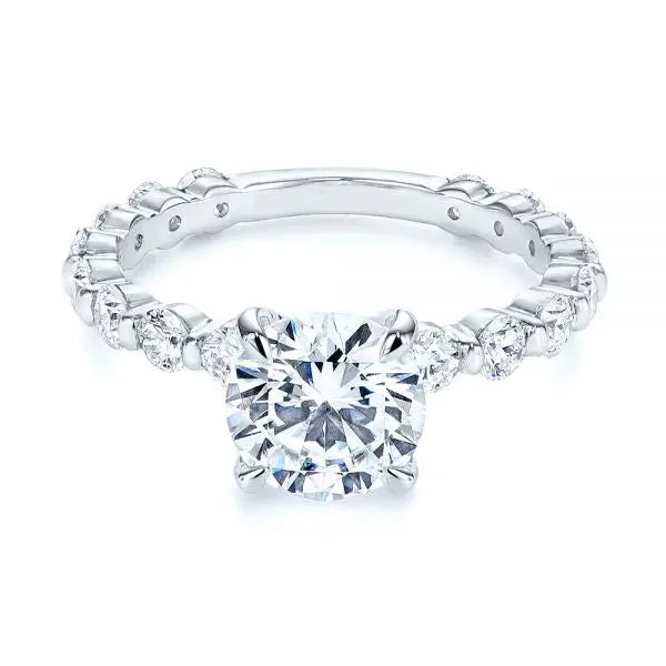 Four Claw Prong Classic Diamond Engagement Ring [Setting Only] - EC049 - Roselle Jewelry