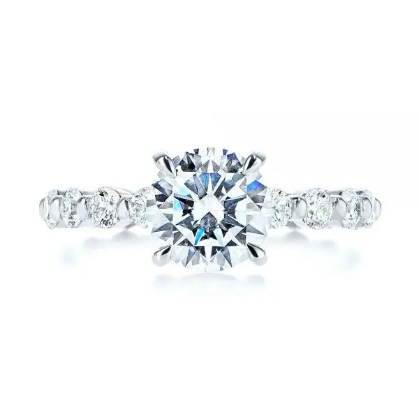 Four Claw Prong Classic Diamond Engagement Ring [Setting Only] - EC049 - Roselle Jewelry