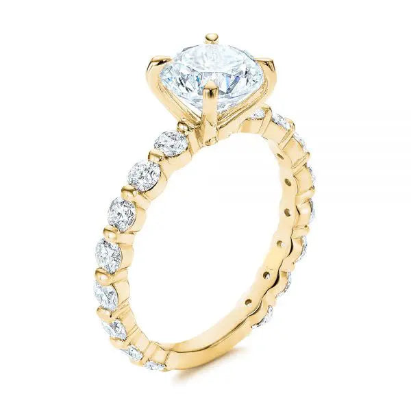 Four Claw Prong Classic Diamond Engagement Ring [Setting Only] - EC049 - Roselle Jewelry