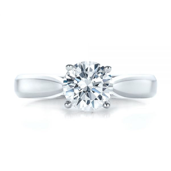 Contemporary Solitaire Engagement Ring [Setting Only] - EC086 - Roselle Jewelry