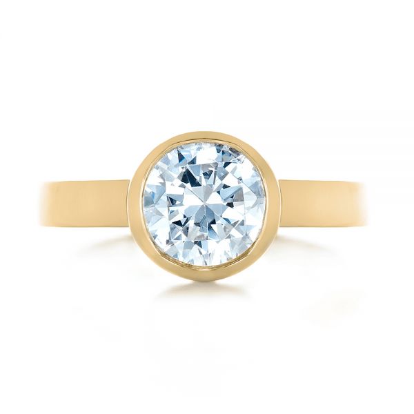 Custom Bezel Set Solitaire Diamond Engagement Ring [Setting Only] - EC075 - Roselle Jewelry