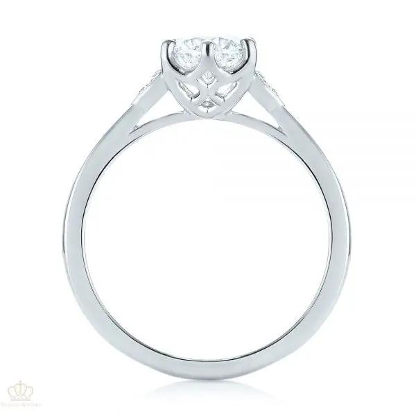 Custom Side Stone Diamond Engagement Ring [Setting Only] - EC080 - Roselle Jewelry