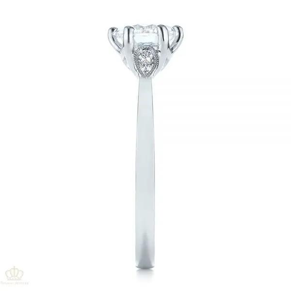 Custom Side Stone Diamond Engagement Ring [Setting Only] - EC080 - Roselle Jewelry