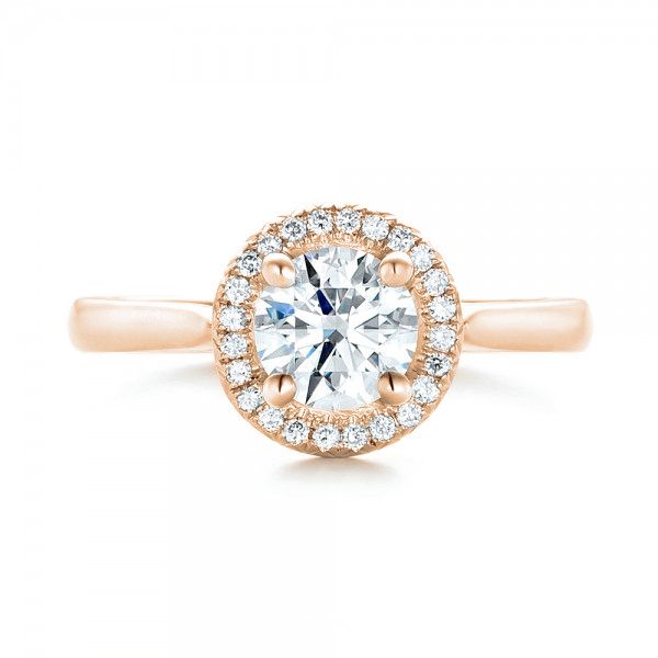 Custom Diamond Halo Engagement Ring [Setting Only] - EC089 - Roselle Jewelry