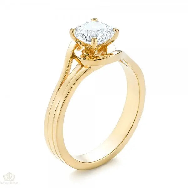 Custom Solitaire Diamond Engagement Ring [Setting Only] - EC068 - Roselle Jewelry