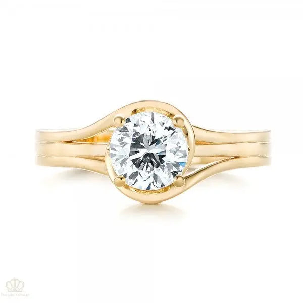 Custom Solitaire Diamond Engagement Ring [Setting Only] - EC068 - Roselle Jewelry