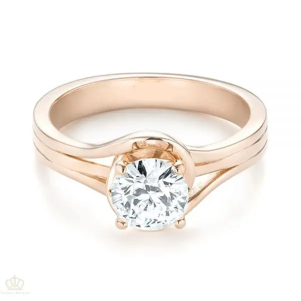 Custom Solitaire Diamond Engagement Ring [Setting Only] - EC068 - Roselle Jewelry