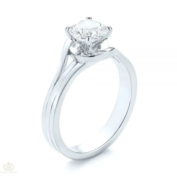 Custom Solitaire Diamond Engagement Ring [Setting Only] - EC068 - Roselle Jewelry