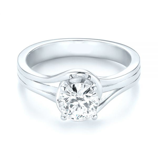 Custom Solitaire Diamond Engagement Ring [Setting Only] - EC068 - Roselle Jewelry