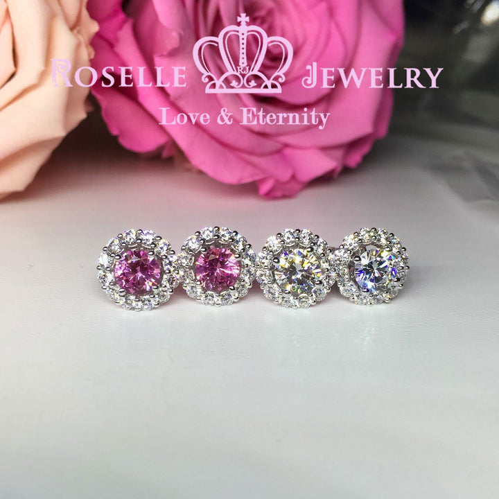 Detachable Halo Stud Earrings - RR1 - Roselle Jewelry