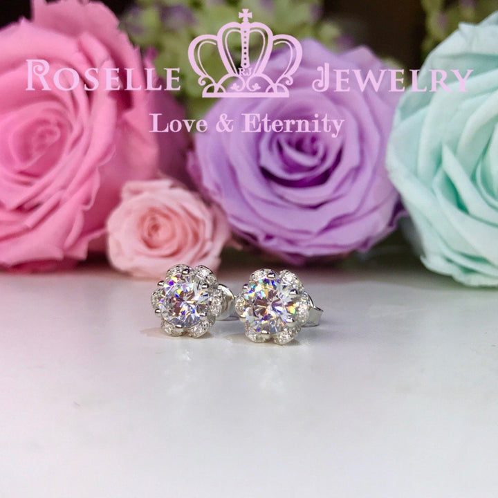 Fashion Floral Stud Earrings - ER6 - Roselle Jewelry