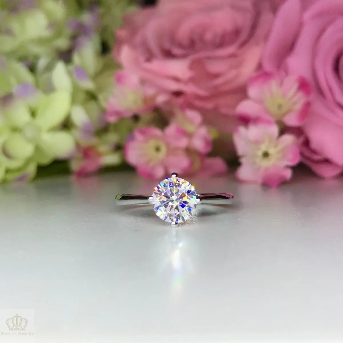 Four Prong Solitaire Diamond Engagement Ring [Setting Only] - KNT10 - Roselle Jewelry