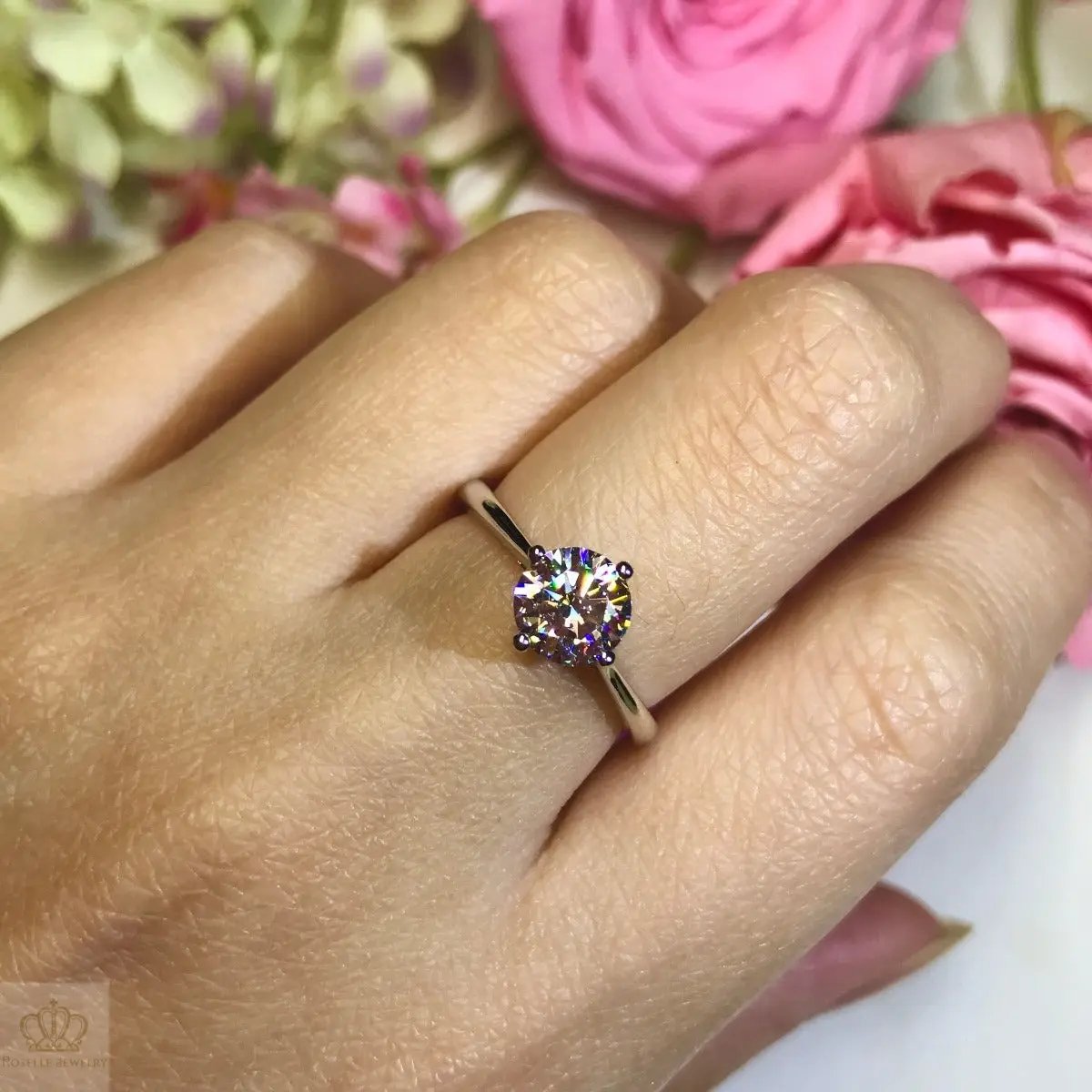 Four Prong Solitaire Diamond Engagement Ring [Setting Only] - KNT10 - Roselle Jewelry