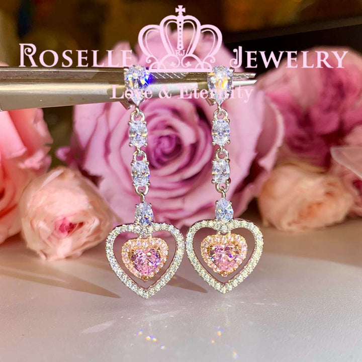 Heart Shape Drop Earrings - EH3 - Roselle Jewelry